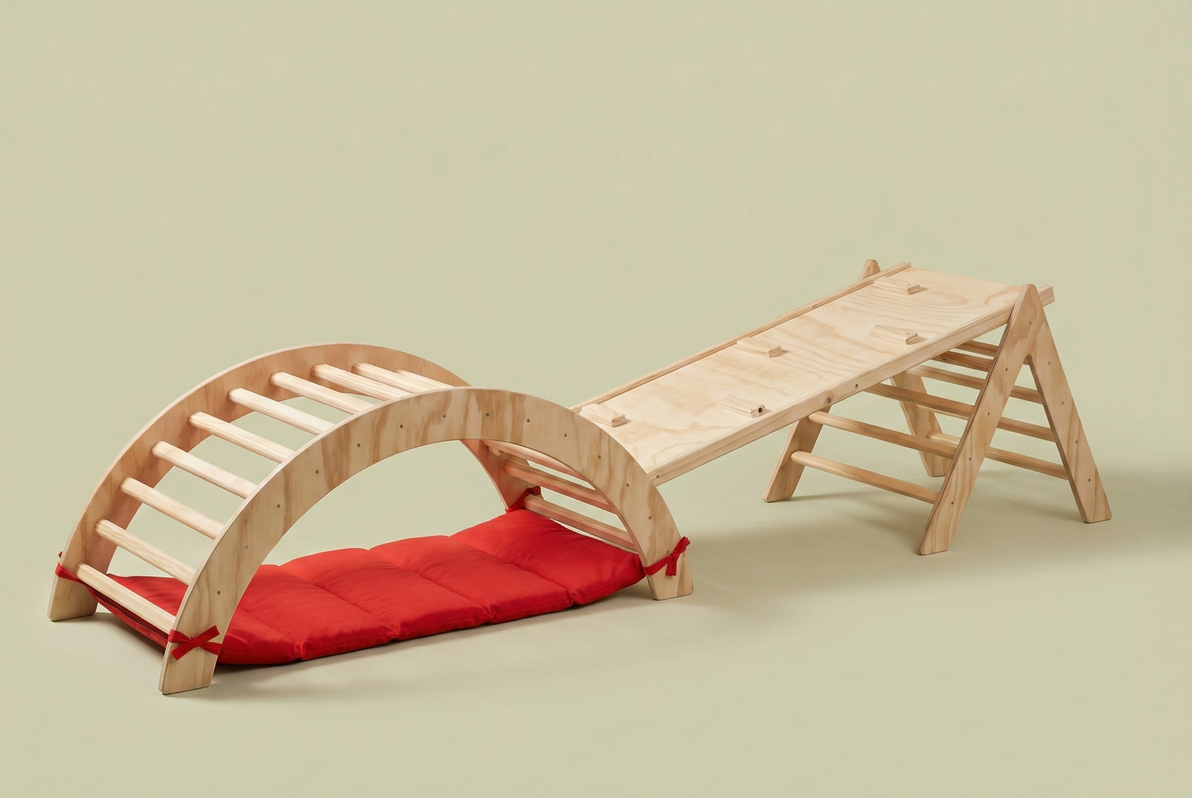 Set Pikler - Triángulo, Rampa y Arco de Madera